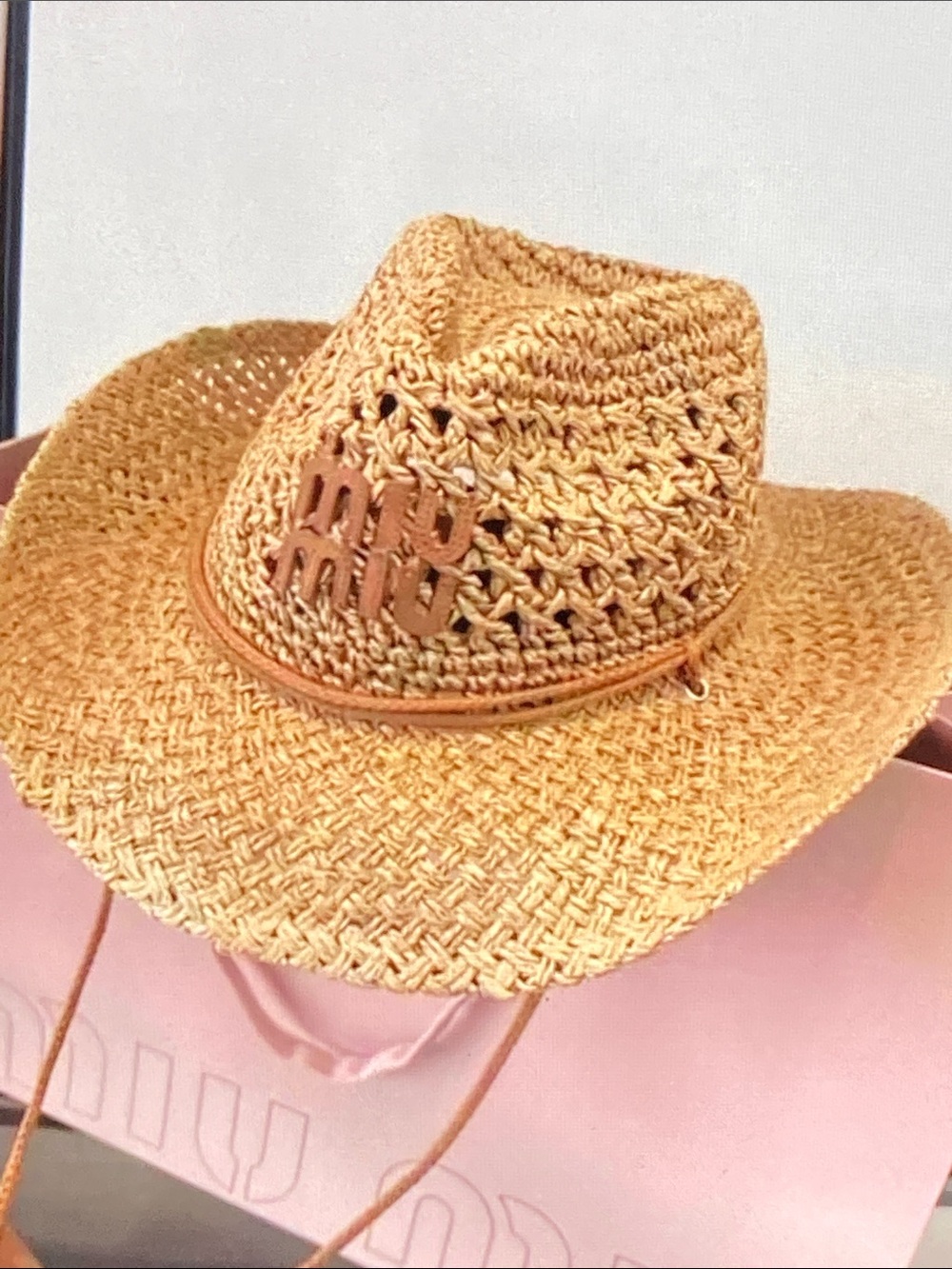 Miu Miu Women’s Woven Straw Cowboy Hat